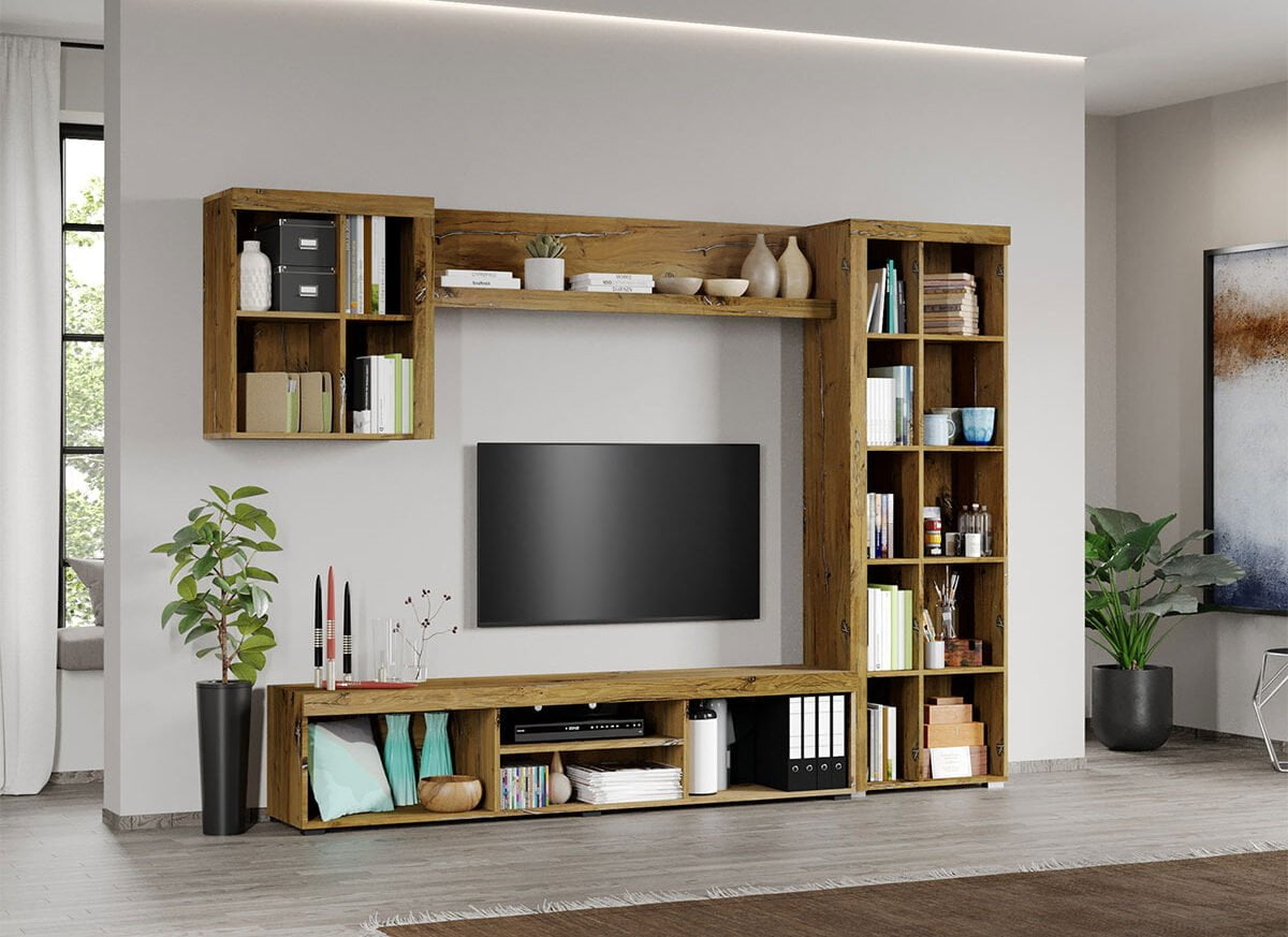 Set Mobilier Living Gri cu Flagstaff-Atena-C15-deschis