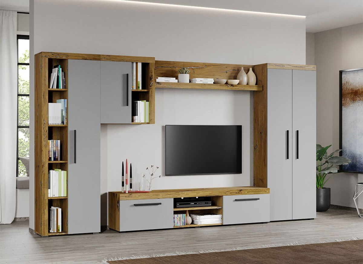 Set Mobilier Living Gri cu Flagstaff-Atena-C16