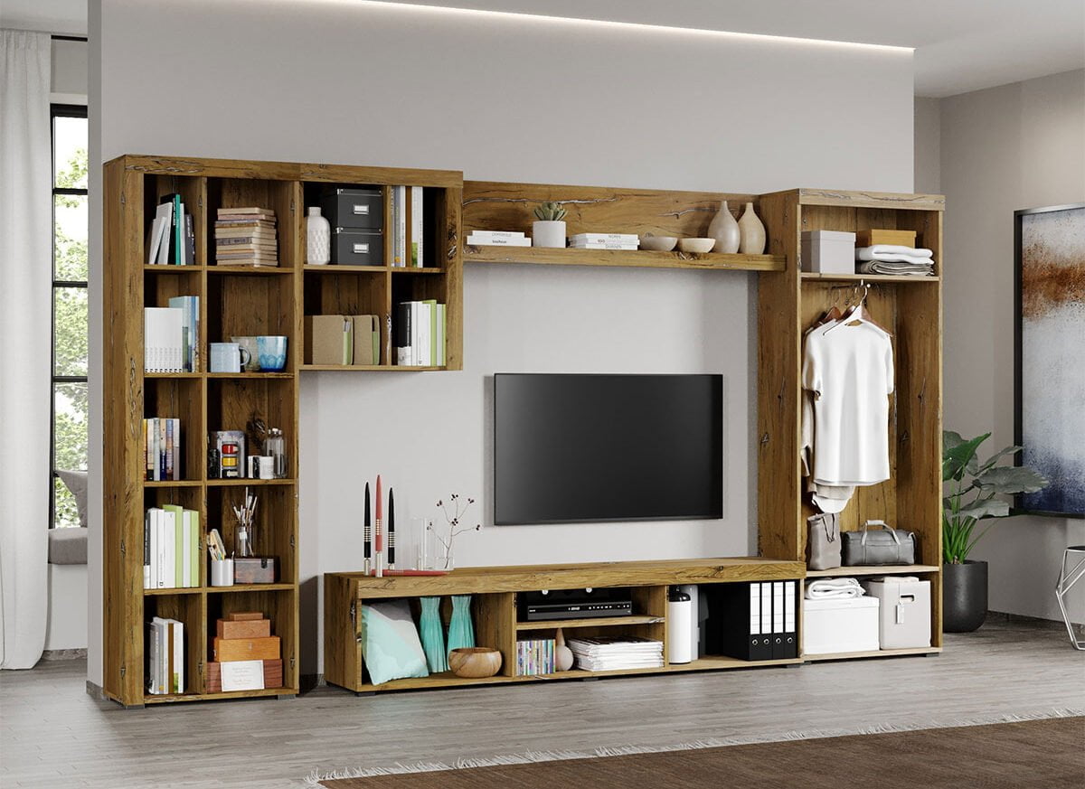 Set Mobilier Living Gri cu Flagstaff-Atena-C16-deschis