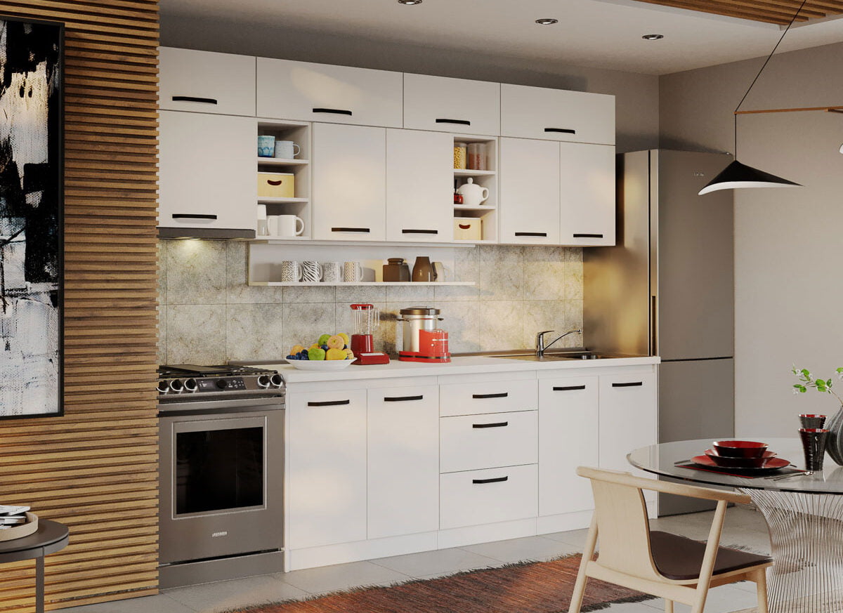 Mobila Bucatarie Fog Alba - 22 - 280 cm