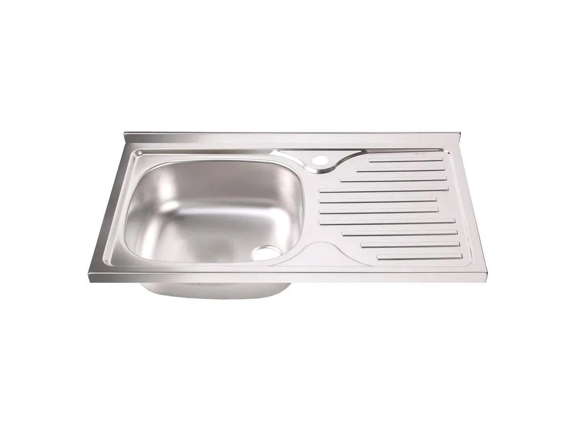 Chiuvetă inox aplicată pe mască + sifon
