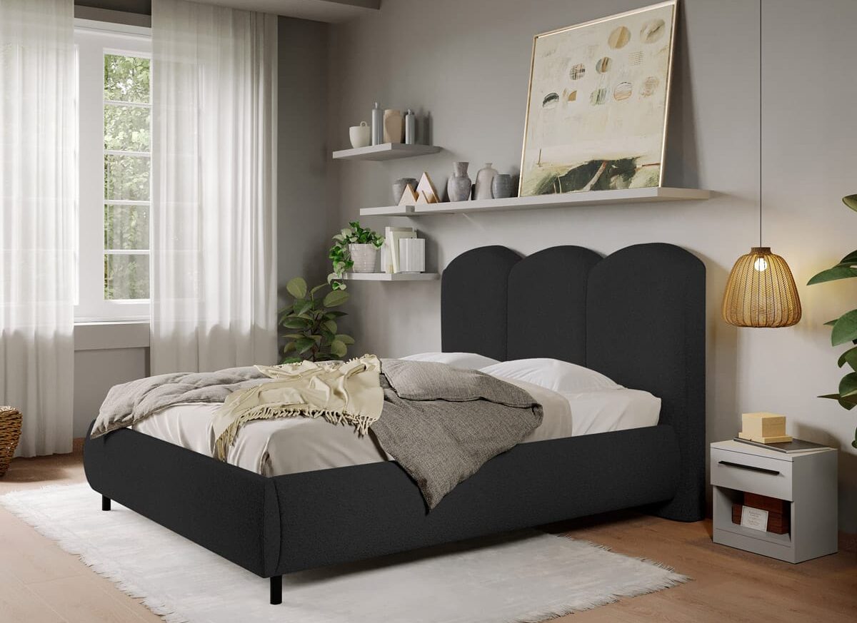 Pat Tapitat cu somiera fixa - Blanita Neagra - Nero