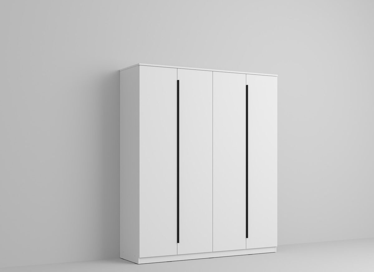 Dulap dormitor 4 usi Alb 164 x 192.5 cm - Arkana