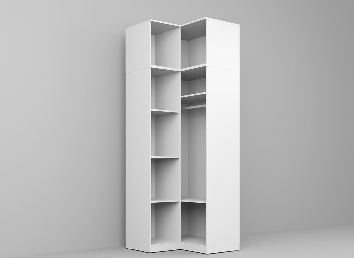Dressing dormitor de colt Alb C1 86,8/89 x 240 cm