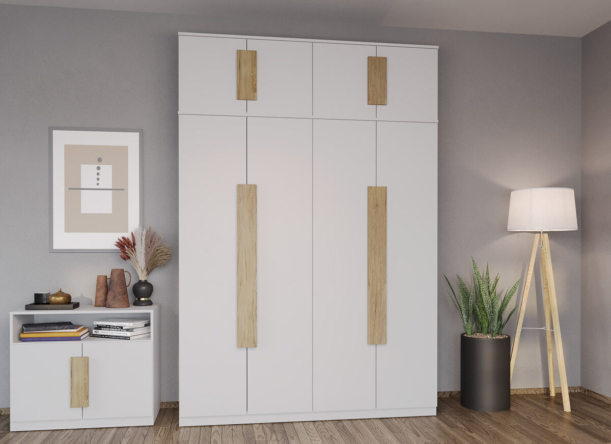 Dulap dormitor 4 usi Alb 164 x 240.3 cm - Aeris