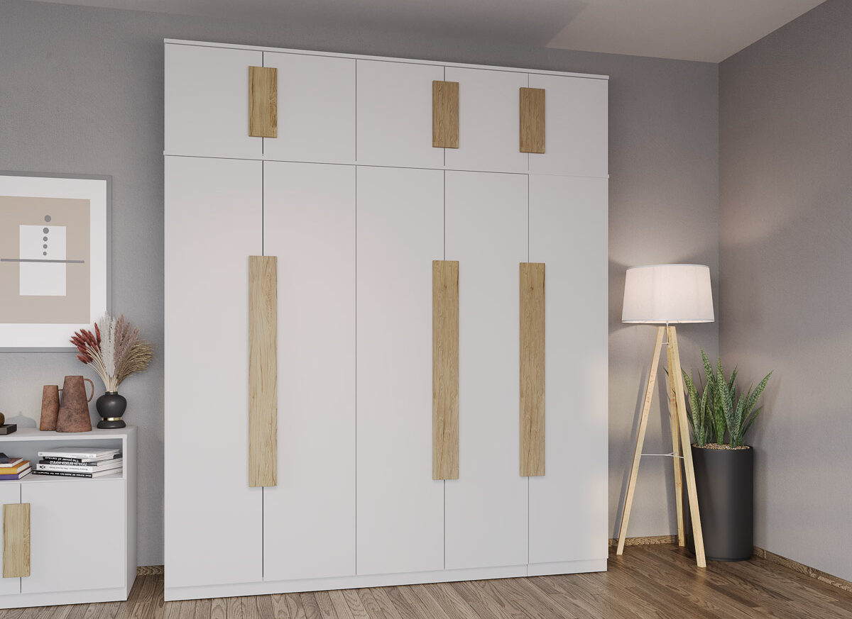 Dulap dormitor 5 usi Alb 205.4 x 240.3 cm - Aeris