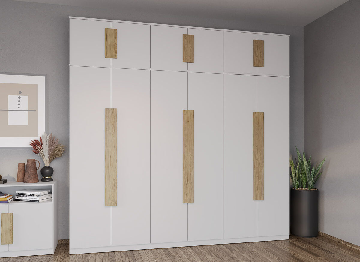 Dulap dormitor 6 usi Alb 247.4 x 240.3 cm - Aeris