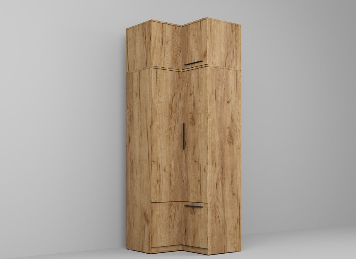 Dressing dormitor de colt Stejar Auriu C2 86,8/89 x 240.3 cm