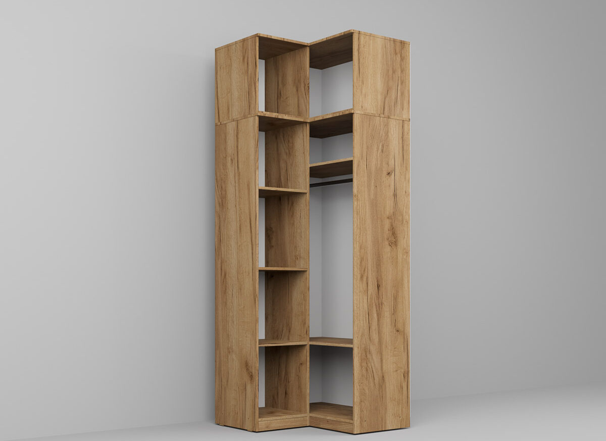 Dressing dormitor de colt Stejar Auriu C1 86,8/89 x 240.3 cm