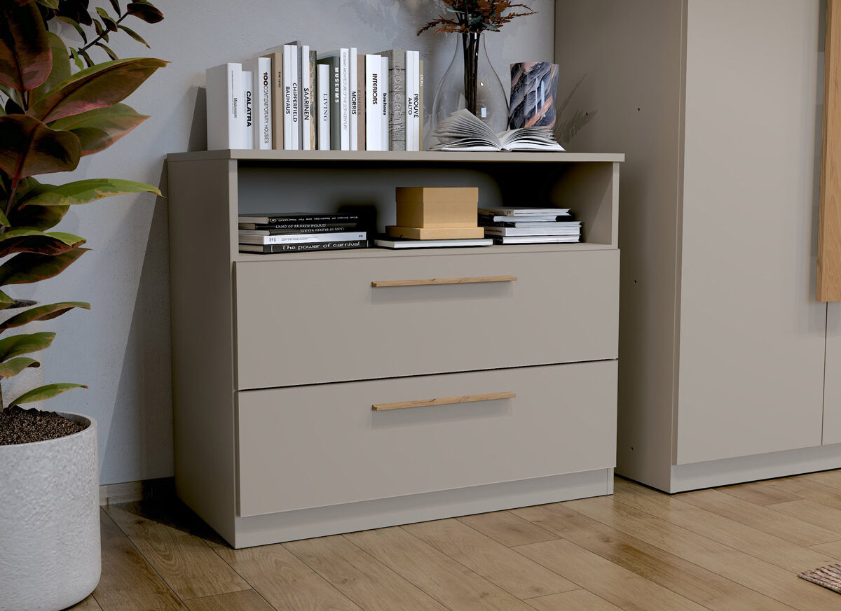 Comoda TV Dormitor Levi - cu sertare - Casmir/Bej